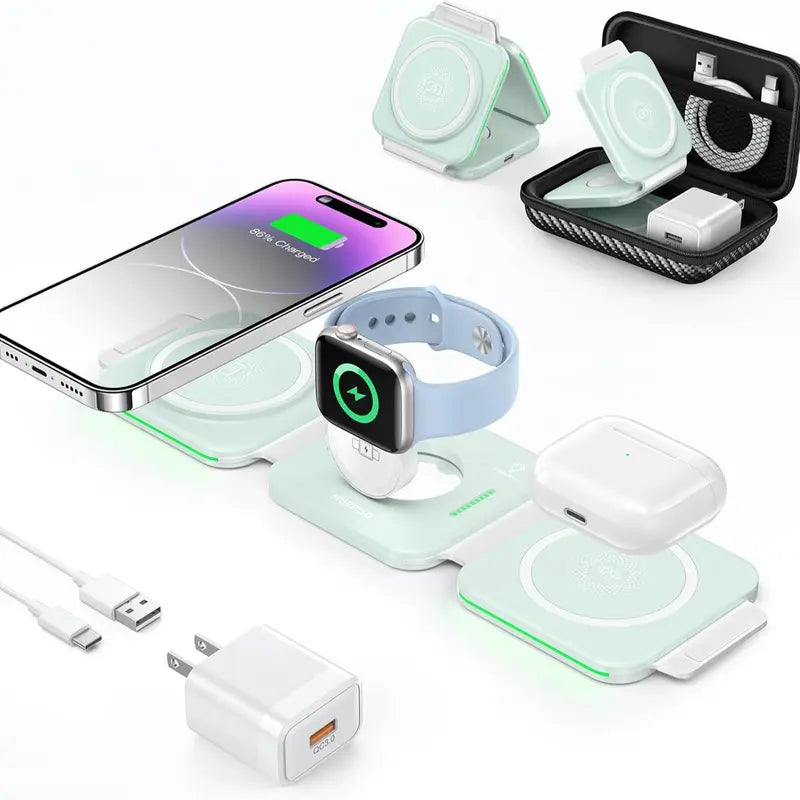 Ultimate 3-in-1 Magnetic Wireless Charger for Apple Devices