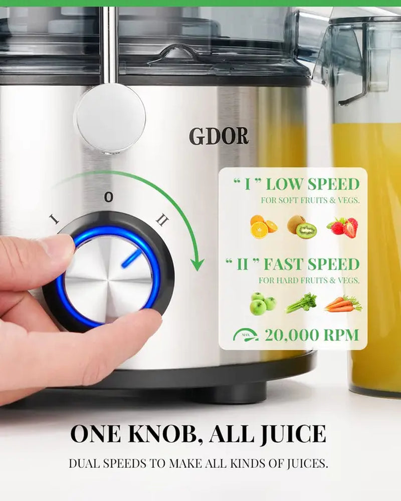 Powerful Juicer Machine with Wide Feed Chute - Extract Juice from Whole Fruits and Veggies with Ease!