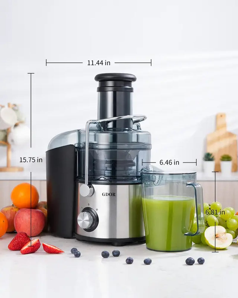 Powerful Juicer Machine with Wide Feed Chute - Extract Juice from Whole Fruits and Veggies with Ease!