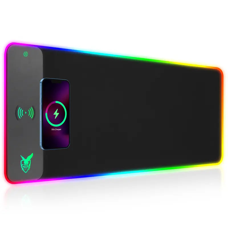 RGB Wireless Charging Gaming Mouse Pad - 10 Light Modes, Extra Large 800X300X4Mm LED Mat for PC, Macbook, Laptop