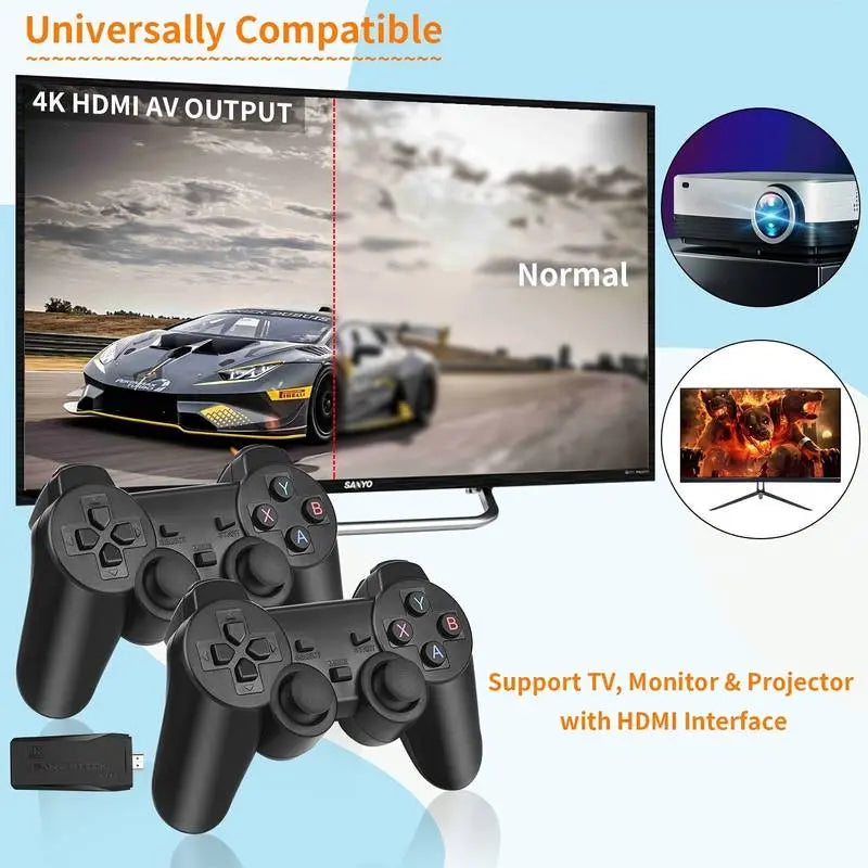 Retro Classic Game Console with 10000+ Games and Wireless Controllers