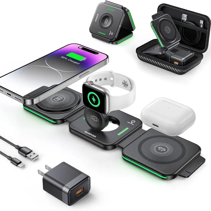 Ultimate 3-in-1 Magnetic Wireless Charger for Apple Devices