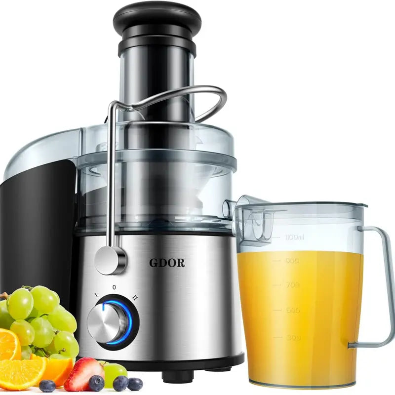 Powerful Juicer Machine with Wide Feed Chute - Extract Juice from Whole Fruits and Veggies with Ease!