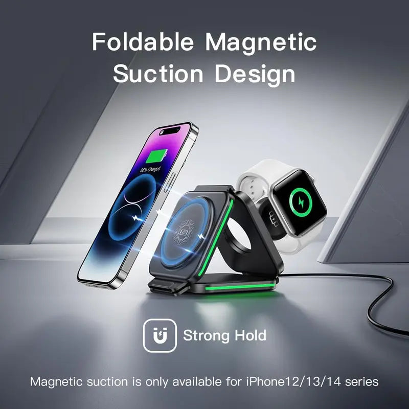 Ultimate 3-in-1 Magnetic Wireless Charger for Apple Devices