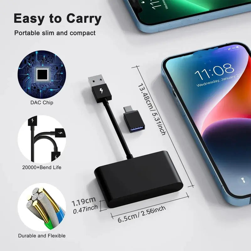Portable Wireless Car System Adapter Dongle for Ios 10 and Above