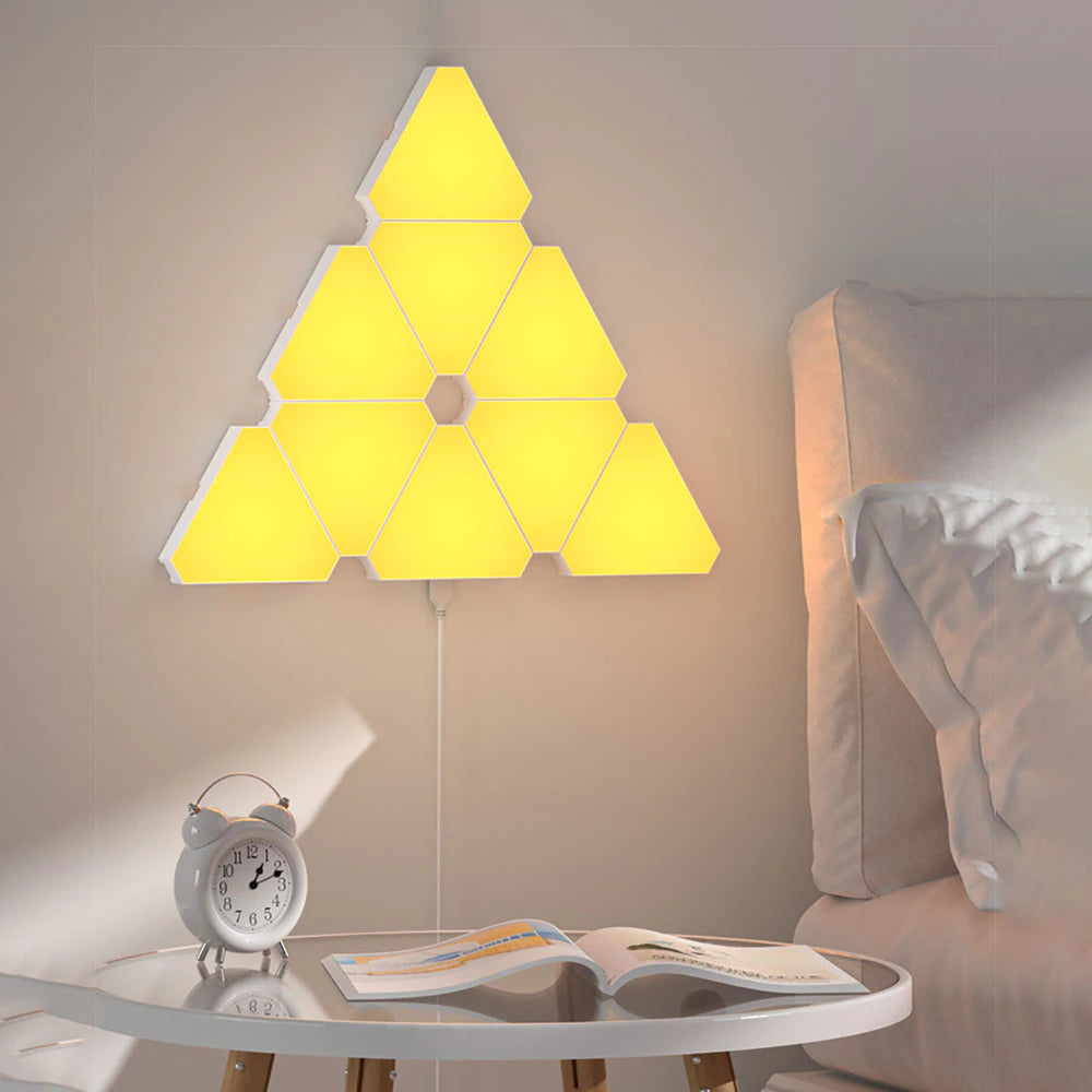Triangular RGB Quantum Lamp: Smart Rhythm Wall Light for Bedroom, Office, and More
