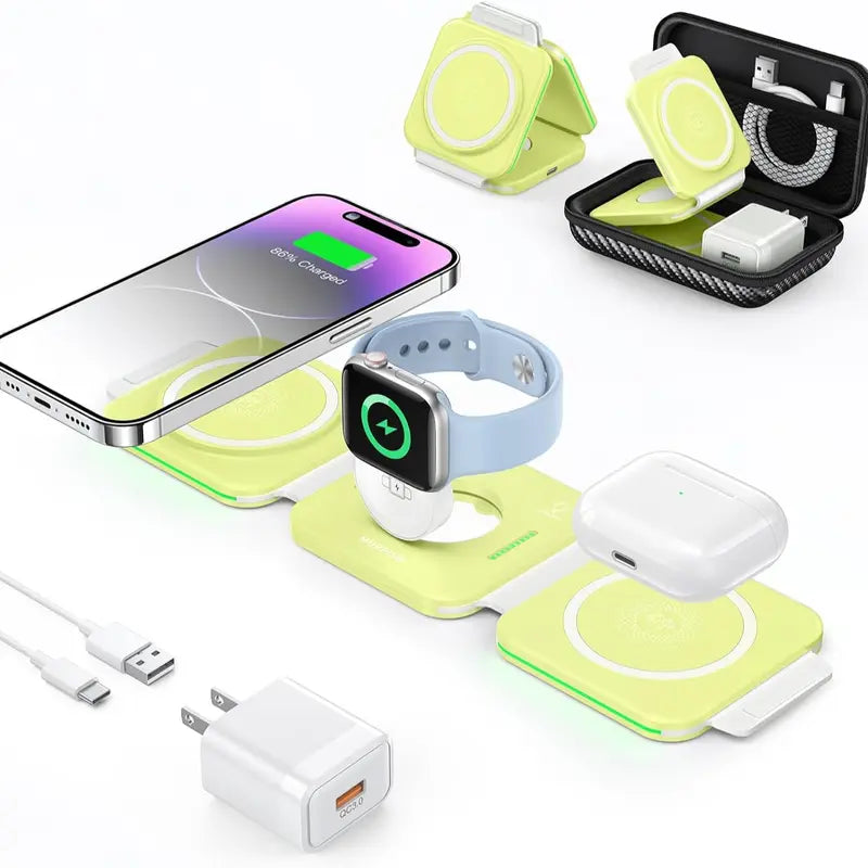 Ultimate 3-in-1 Magnetic Wireless Charger for Apple Devices