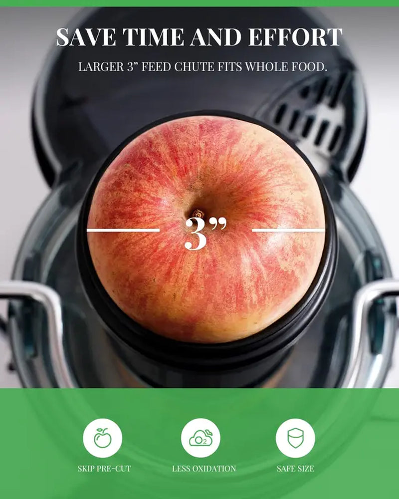 Powerful Juicer Machine with Wide Feed Chute - Extract Juice from Whole Fruits and Veggies with Ease!