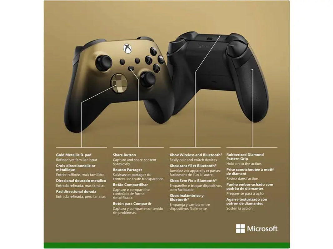 Ultra Deal: Custom Gold Shadow Microsoft Xbox Wireless Controller with Bluetooth Accessories