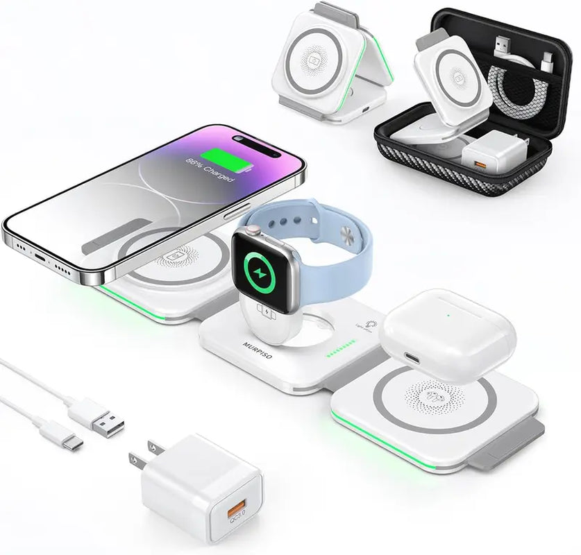 Ultimate 3-in-1 Magnetic Wireless Charger for Apple Devices