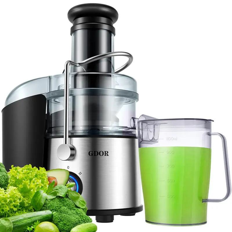 Powerful Juicer Machine with Wide Feed Chute - Extract Juice from Whole Fruits and Veggies with Ease!