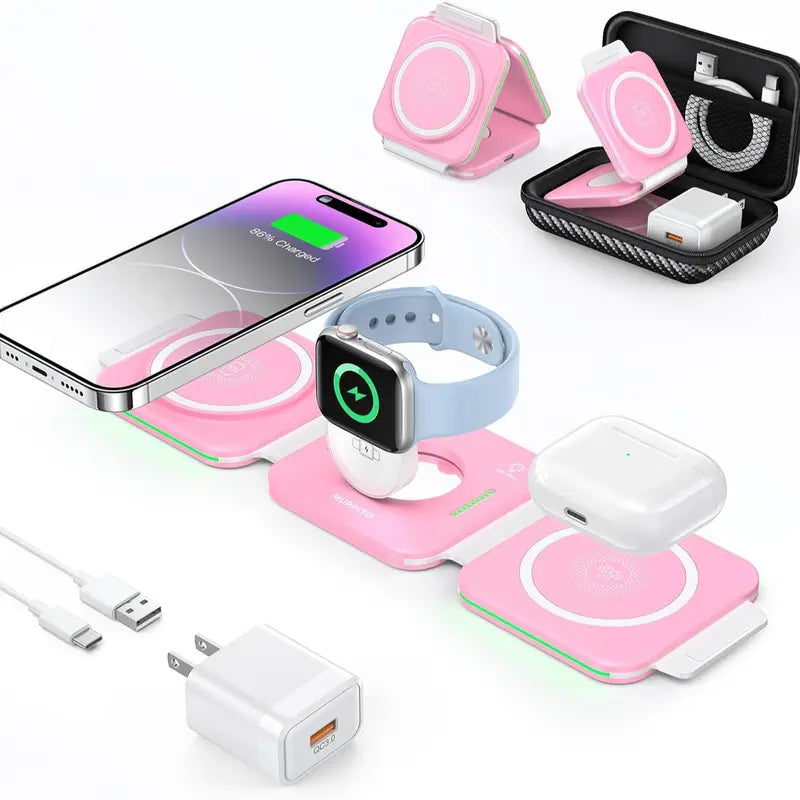 Ultimate 3-in-1 Magnetic Wireless Charger for Apple Devices