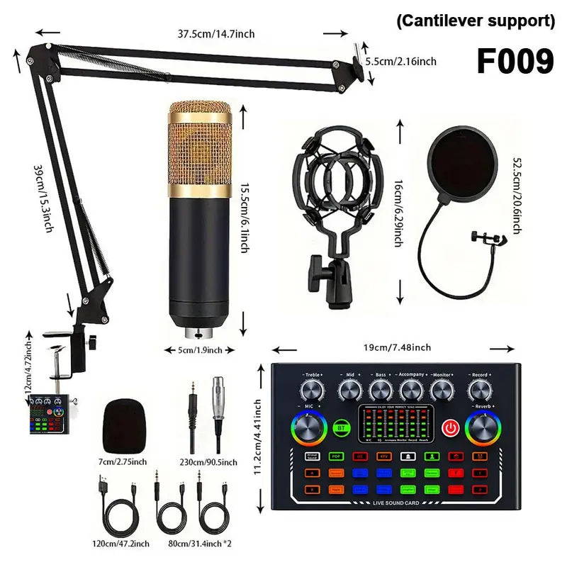 Summer Edition Live Sound Card Mixer Set with 3-Speed Volume Adjustment