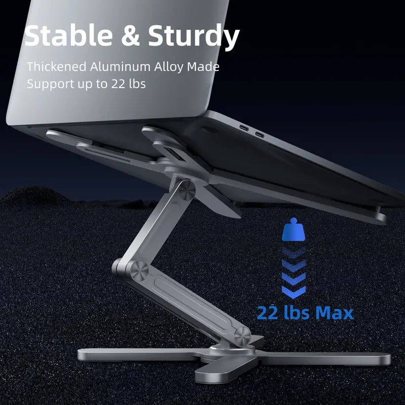 Omoton 360° Rotating Laptop Stand: Adjustable Riser for Desk, Tablets, and Monitors