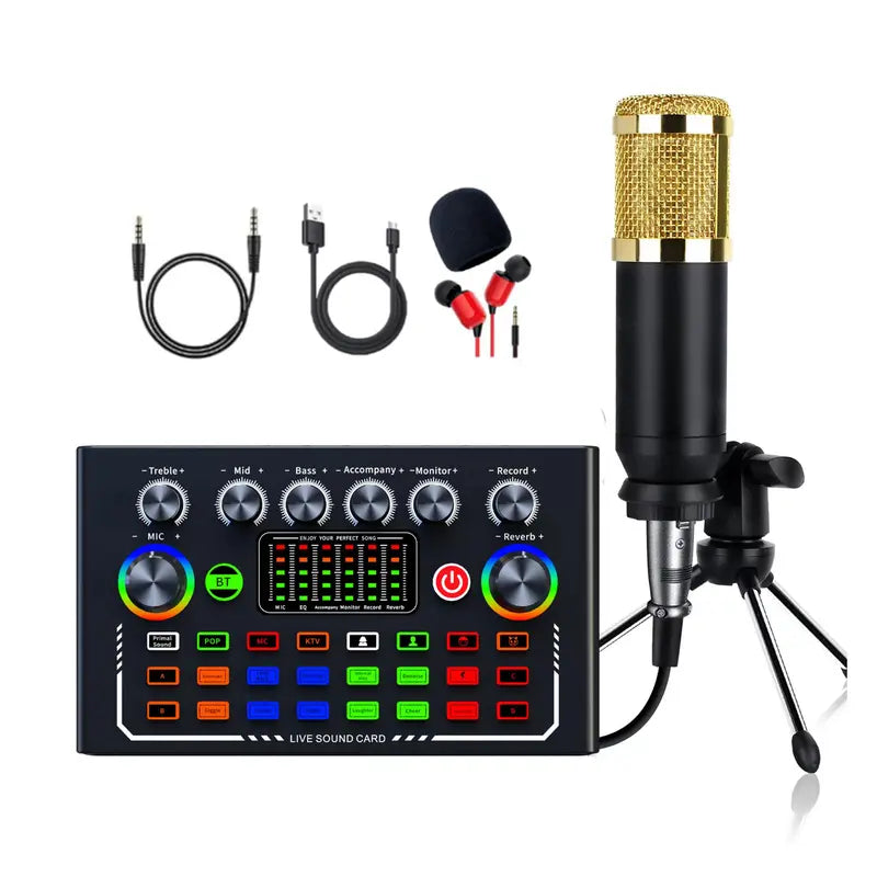 Summer Edition Live Sound Card Mixer Set with 3-Speed Volume Adjustment