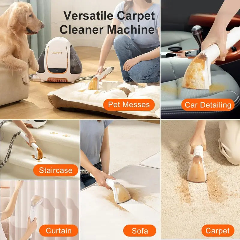 Powerful Portable Carpet & Upholstery Cleaner: Lightweight & Compact, Ideal for Car, Pet Stains & Furniture - B100-A