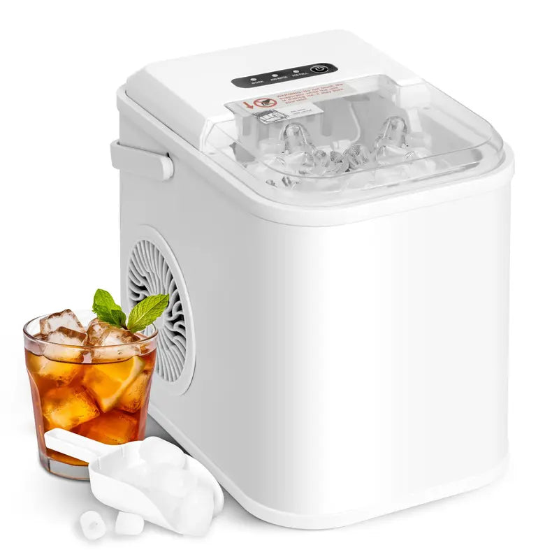 Fast Ice Maker Machine for Countertop - Makes 26Lbs Ice/24Hrs, 9 Ice Cubes in 6 Mins, Self-Clean, Scoop & Basket Included - Lightweight & Portable Kitchen Essential"]