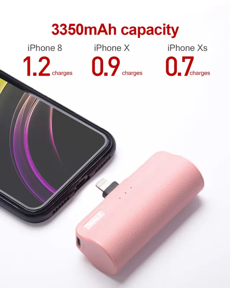 Iwalk Portable Charger: 3350mAh Tiny Power Bank for iPhone & Airpods