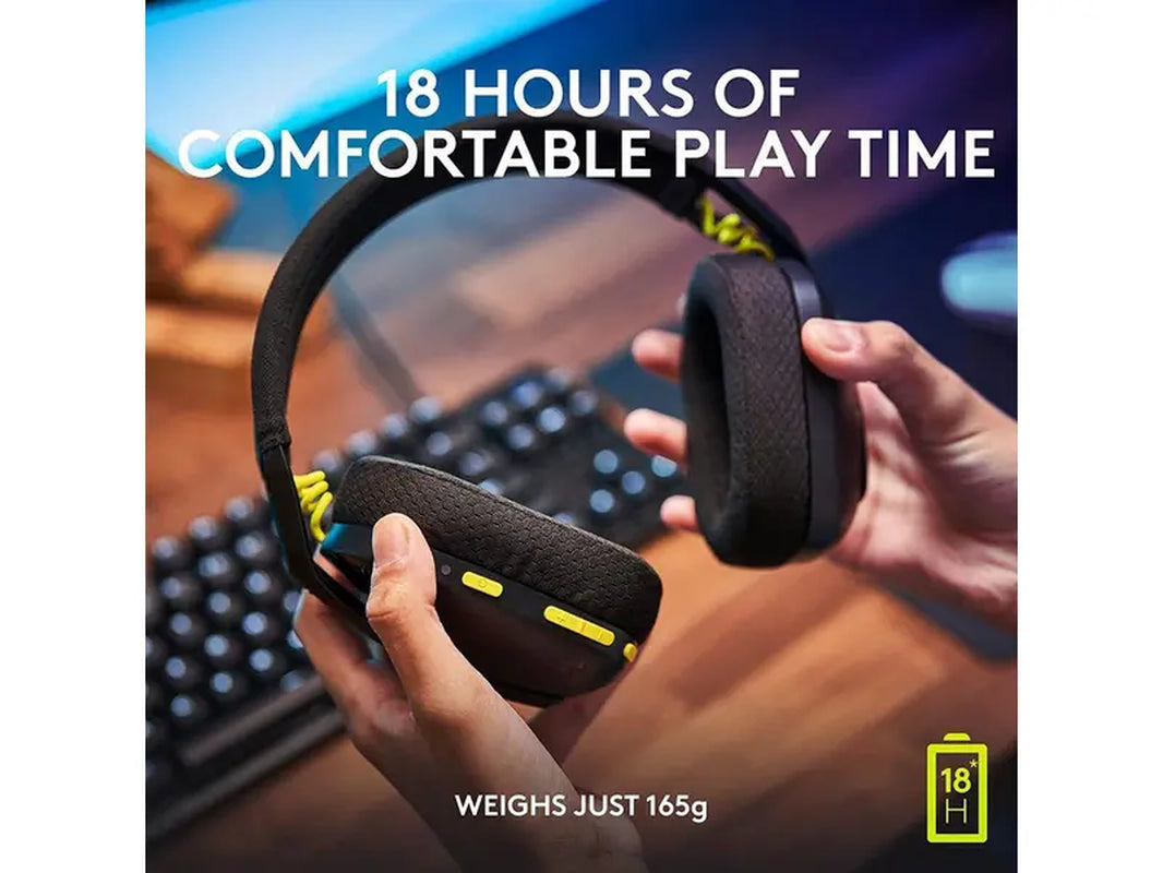 Logitech G435 Wireless Gaming Headset - Lightweight Over-Ear Headphones with Dolby Atmos, 18H Battery Life, Multi-Device Compatibility - Black