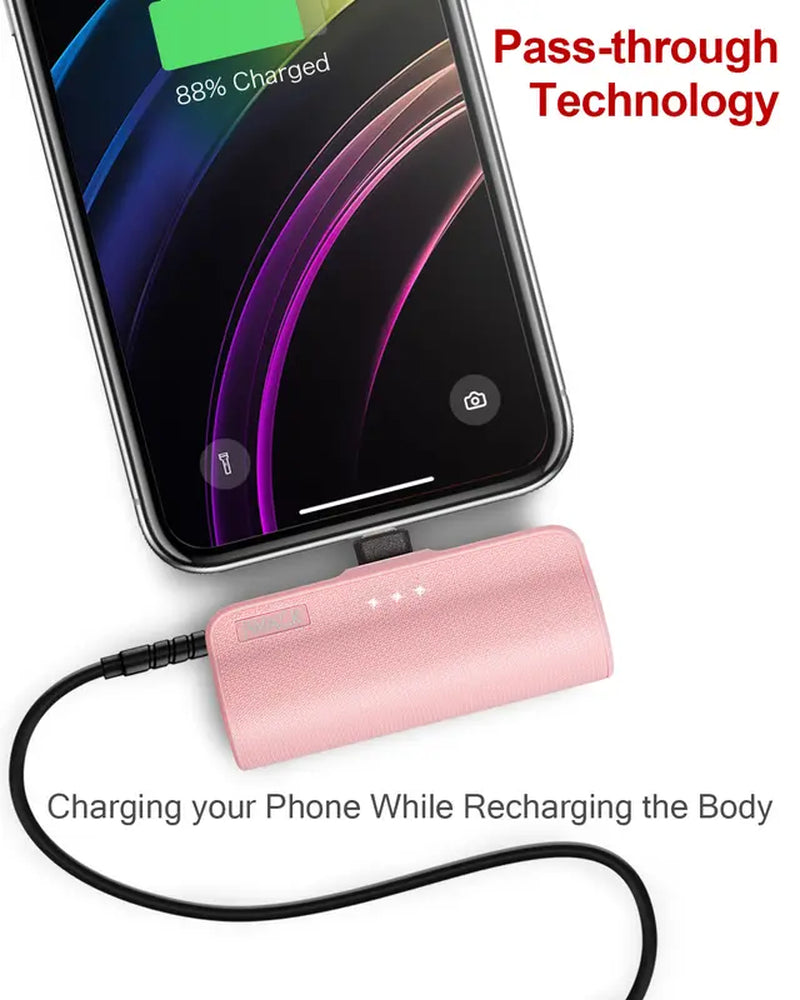 Iwalk Portable Charger: 3350mAh Tiny Power Bank for iPhone & Airpods