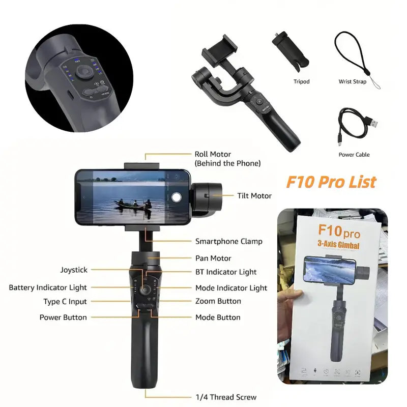 Axis Phone Gimbal Stabilizer with Face/Object Tracking for Android & iPhone