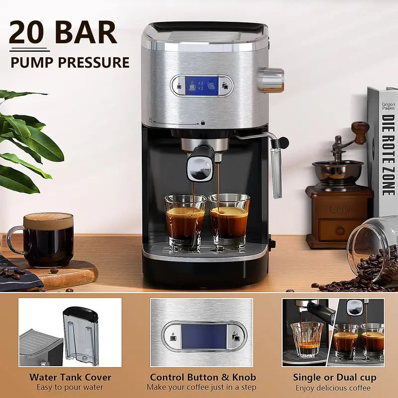 Kismile 20 BAR Professional Espresso Maker with Milk Frother