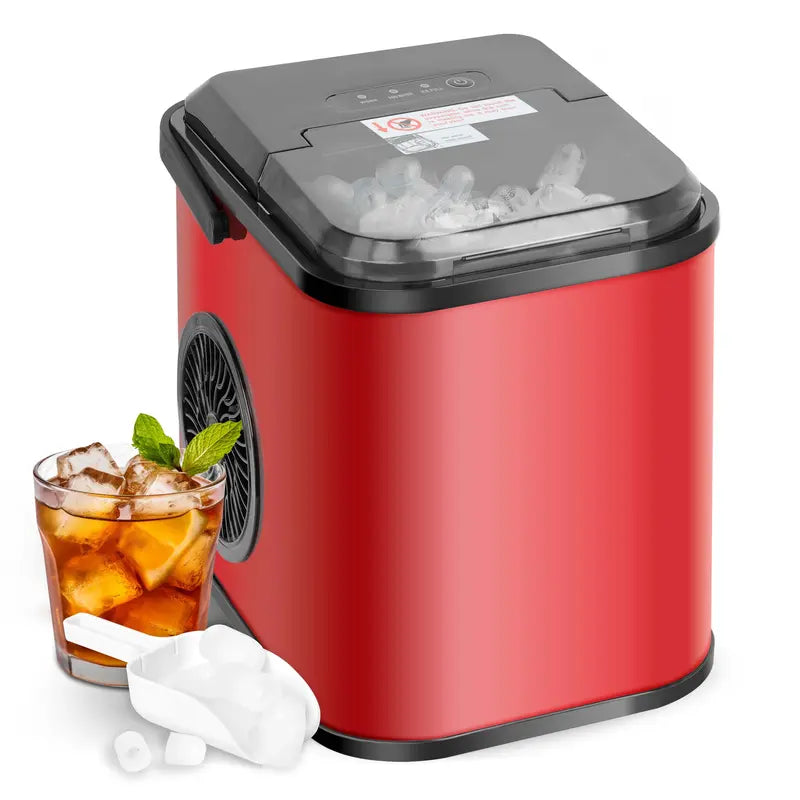 Fast Ice Maker Machine for Countertop - Makes 26Lbs Ice/24Hrs, 9 Ice Cubes in 6 Mins, Self-Clean, Scoop & Basket Included - Lightweight & Portable Kitchen Essential"]