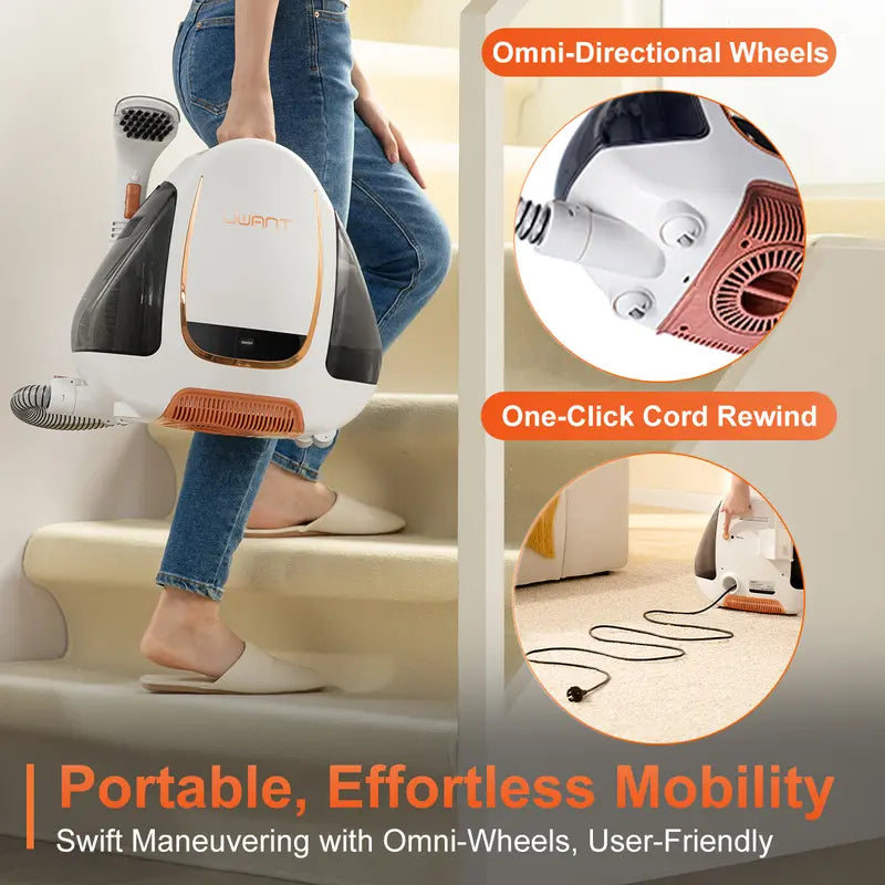 Powerful Portable Carpet & Upholstery Cleaner: Lightweight & Compact, Ideal for Car, Pet Stains & Furniture - B100-A