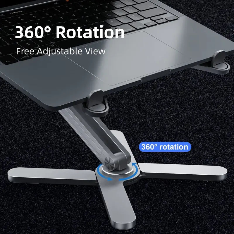 Omoton 360° Rotating Laptop Stand: Adjustable Riser for Desk, Tablets, and Monitors