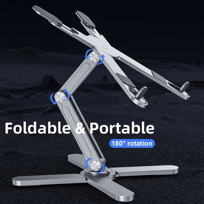 Omoton 360° Rotating Laptop Stand: Adjustable Riser for Desk, Tablets, and Monitors