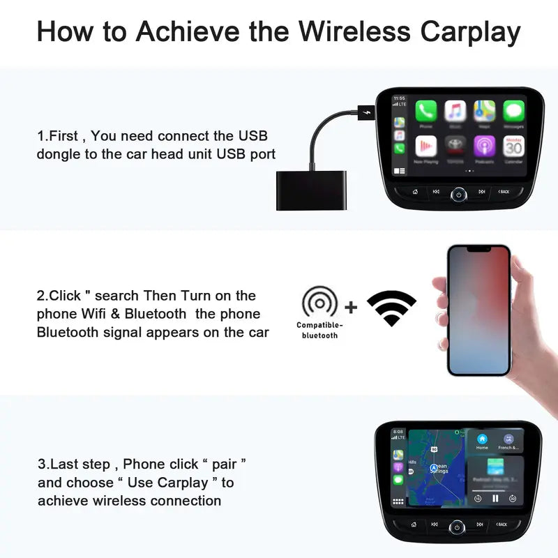 Portable Wireless Car System Adapter Dongle for  Ios 10 and Above