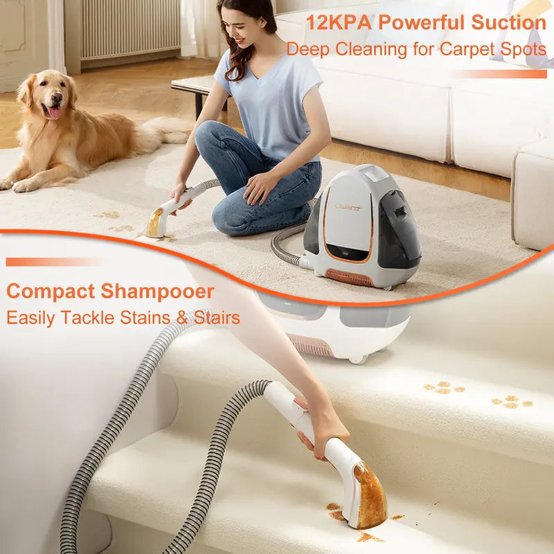 Powerful Portable Carpet & Upholstery Cleaner: Lightweight & Compact, Ideal for Car, Pet Stains & Furniture - B100-A