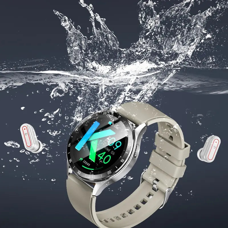 Luxury 2-in-1 Smart Watch with Earbuds: Recording, Heart Rate Monitoring, IPX7 Waterproof Fitness Tracker