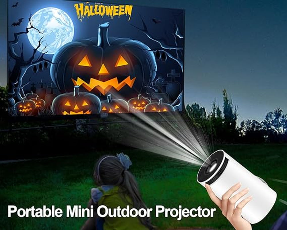 Portable 4K Mini Projector with Wifi6, Android 11, and Auto Correction